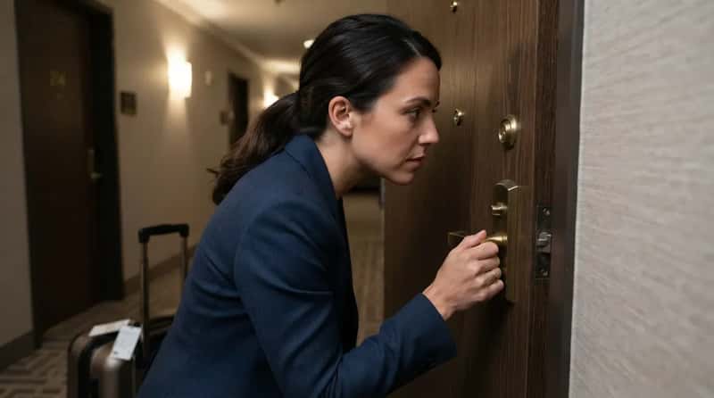 #7 - They Check the Peephole and Deadbolt Immediately (Image Credits: Gemini)