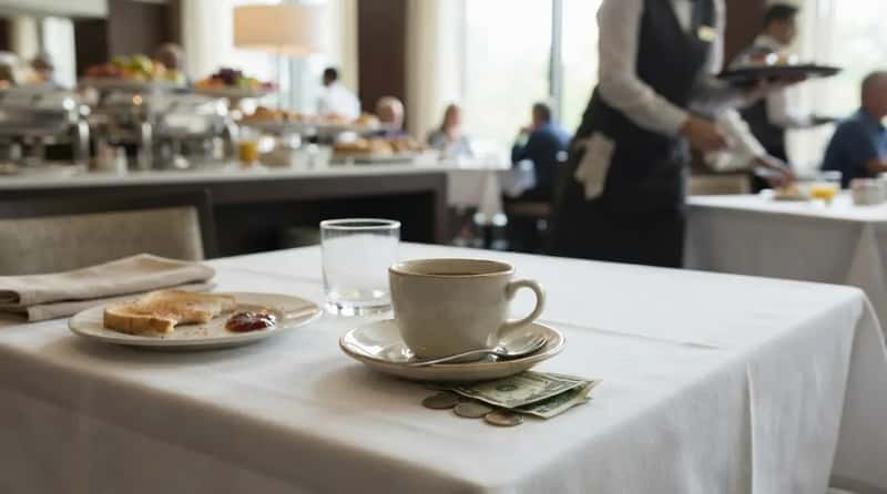 #9 - The Cash Tip Left on a "Free" Breakfast (Image Credits: Gemini)