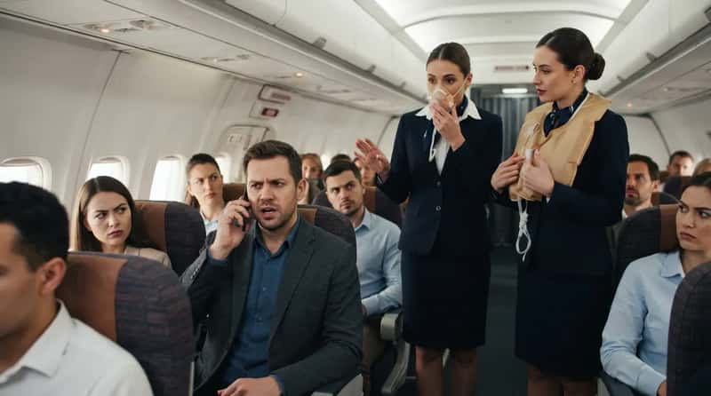#22 - Taking a Loud Phone Call During the Safety Announcement (Image Credits: Gemini)