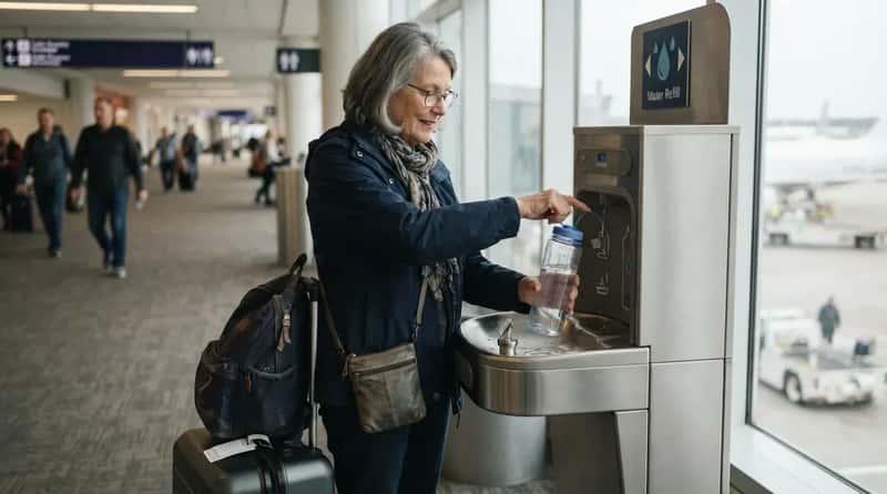 #6 - They Carry an Empty Water Bottle Through Security Instead of Buying a New One (Image Credits: Gemini)