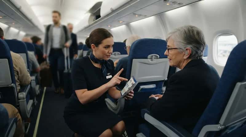 #8 - A Private Safety Briefing Happens Off-Mic for Passengers Who Can't Hear the Speaker (Image Credits: Gemini)