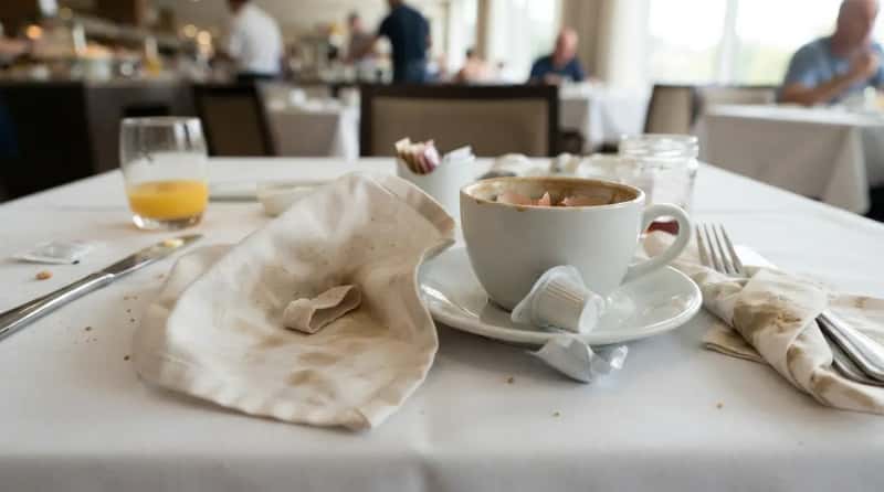 #8 - Trash Hidden in Napkins, Teacups, and Saucers (Image Credits: Gemini)