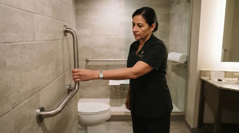 #1 - The Grab Bar Quietly Tugged and Tested Before Anyone Returns (Image Credits: Gemini)