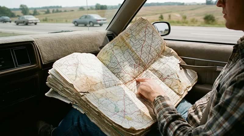 #9 The Massive Folded Road Atlas That Lived in the Car (Image Credits: Gemini)