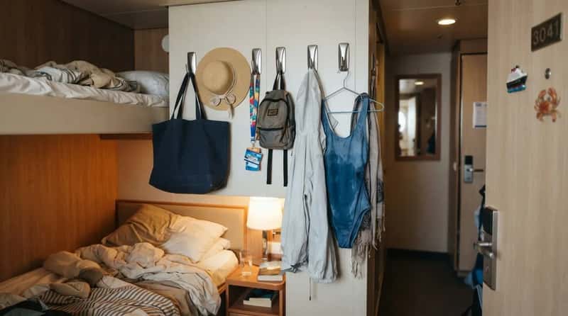 #13 - A Few Magnetic Hooks Turn a Tiny Cabin Into a Closet (Image Credits: Gemini)