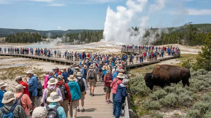 #12 - Yellowstone: Where July Meets the Crowds and the Bison (Image Credits: Gemini)