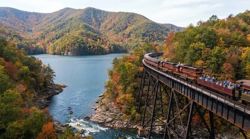 #13 - Great Smoky Mountains Railroad: Whitewater Below, Lake Trestle Ahead (Image Credits: Gemini)