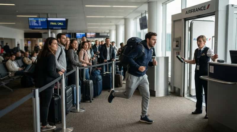 #1 - Sprinting Past Everyone After Ignoring Every Earlier Boarding Call (Image Credits: Gemini)