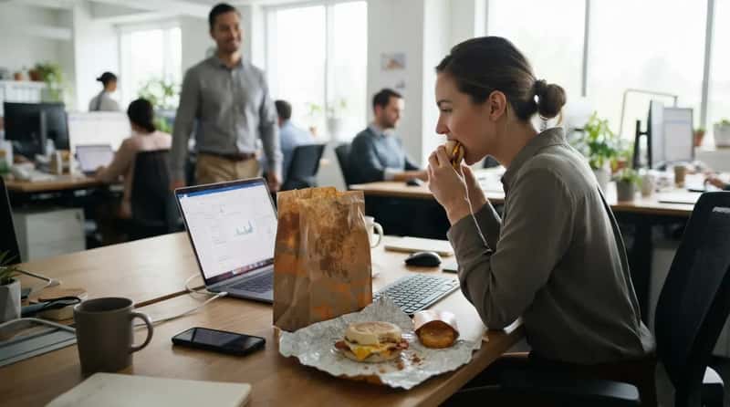 #5 - The Drive-Thru Breakfast Eaten at the Desk (Image Credits: Gemini)