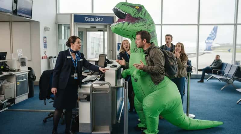 #2 - The Giant Inflatable Prop Someone Tried to Carry On as a "Costume" (Image Credits: Gemini)