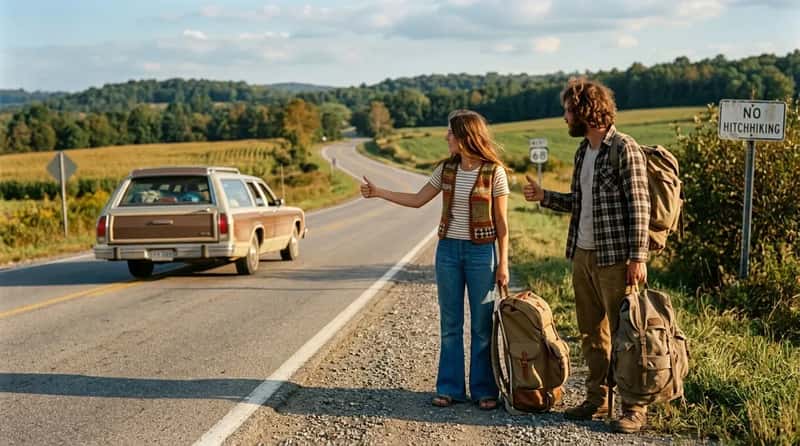 #3 - Hitchhiking as a Completely Normal Part of Getting Around (Image Credits: Gemini)
