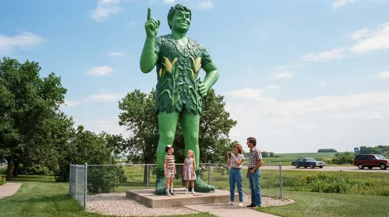 #11 - The Jolly Green Giant Statue Made Kids Feel Tiny in Minnesota (Image Credits: Gemini)