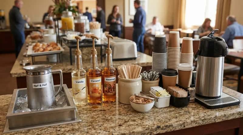 #13 - A Real Coffee Condiment Bar With Actual Cream and Syrups (Image Credits: Gemini)