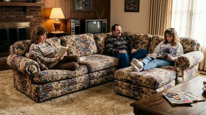 #29 - Overstuffed Sofas With Cushions You Actually Sank Into (Image Credits: Gemini)