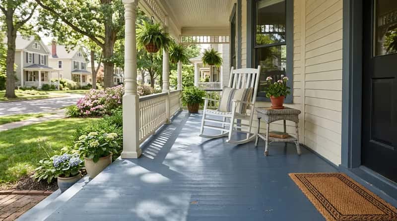 #15 - The Painted Porch Floor in Classic Colors (Image Credits: Gemini)