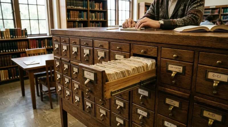 #13 - The Library Card Catalog’s Wooden Drawers (Image Credits: Gemini)