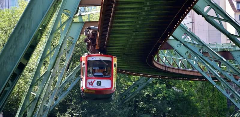 From the Orange-and-Blue GTW 72 to Today's Generation 15 (Wuppertal Suspension Railway - Wuppertaler Schwebebahn, CC BY 2.0)