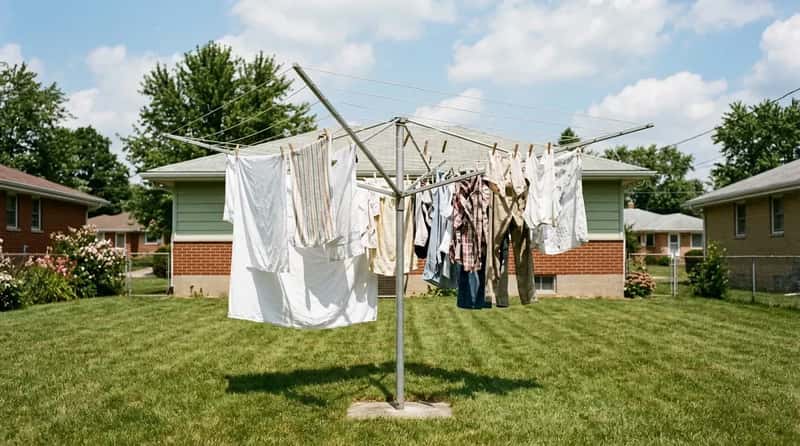 #26 - The Rotary Clothesline Planted Permanently in the Lawn (Image Credits: Gemini)