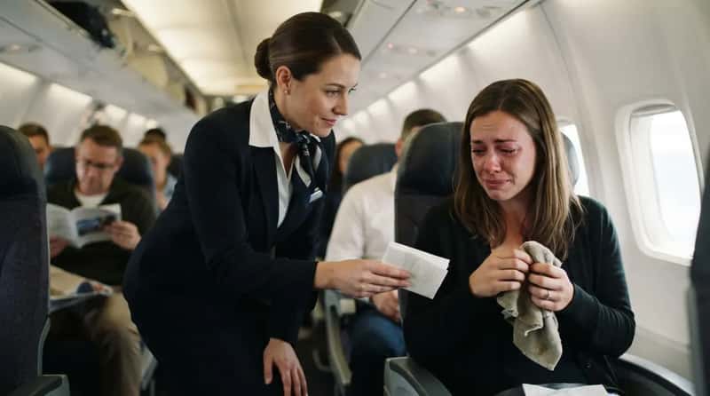 #3 - "Could I get a few extra tissues? I'm a nervous flyer." (Image Credits: Gemini)