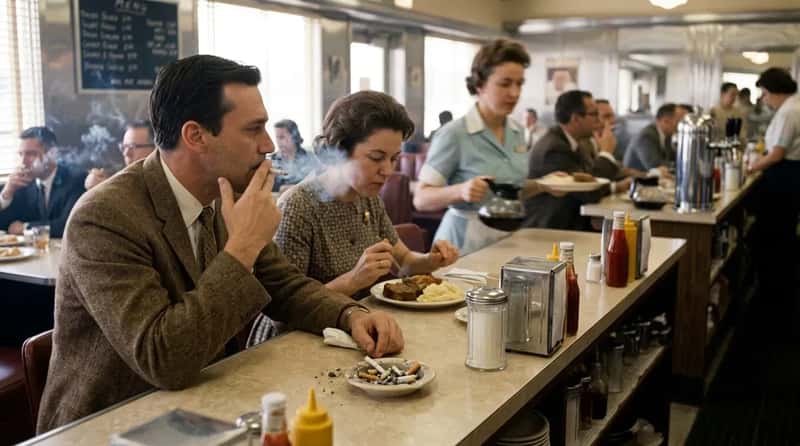 #9 - You Could Smoke at the Counter While the Person Next to You Was Eating (Image Credits: Gemini)