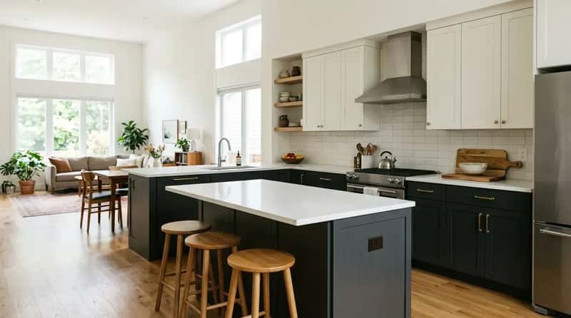 #23 - The Two-Tone Cabinet Kitchen: The Design Detail That Hides in Plain Sight (Image Credits: Gemini)
