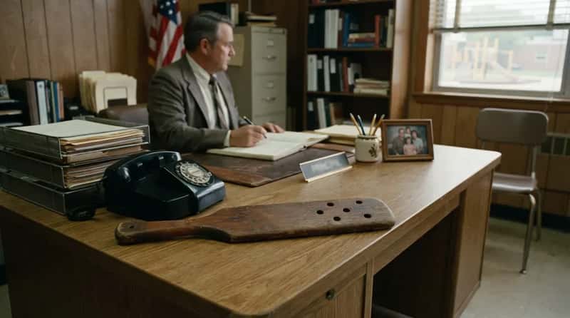 #25 - The Paddle Sitting in the Principal's Office, in Plain View (Image Credits: Gemini)
