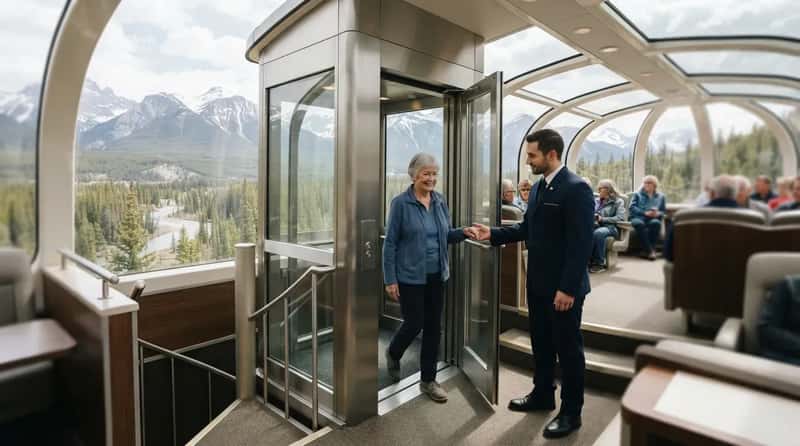 #11 - Yes, There's an Elevator Inside a Glass-Dome Train Car (Image Credits: Gemini)