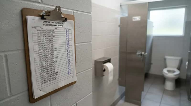 3. The Bathhouse Cleaning Log Has Real Initials on It (Image Credits: Gemini)