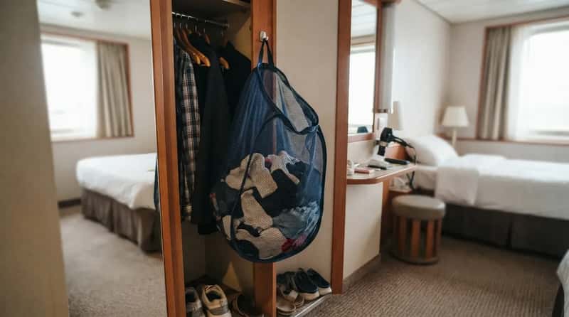 #4 - A Collapsible Laundry Bag Hanging Where Dirty Clothes Belong (Image Credits: Gemini)