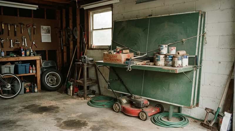 #21 - A Folding Ping-Pong Table Leaned Against the Wall (Image Credits: Gemini)
