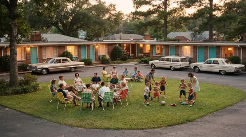 #2 - Motel Courtyards Where Strangers Mingled Like Neighbors (Image Credits: Gemini)