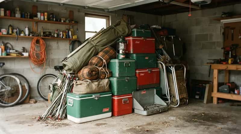 #8 - Stacked Coleman Coolers and Camping Gear (Image Credits: Gemini)