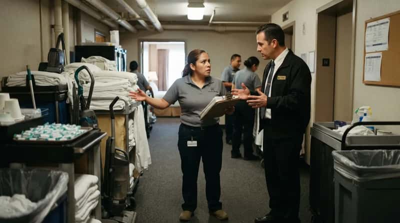 15. Housekeepers Are Fighting Over Workloads, Not Chocolates (Image Credits: Gemini)