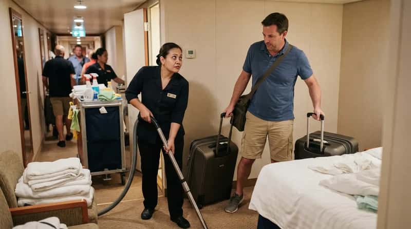 #2 - Rushing In to Unpack While Housekeeping Is Mid-Clean (Image Credits: Gemini)