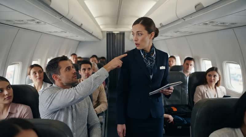 #1 - Touching or Poking a Flight Attendant to Get Their Attention (Image Credits: Gemini)