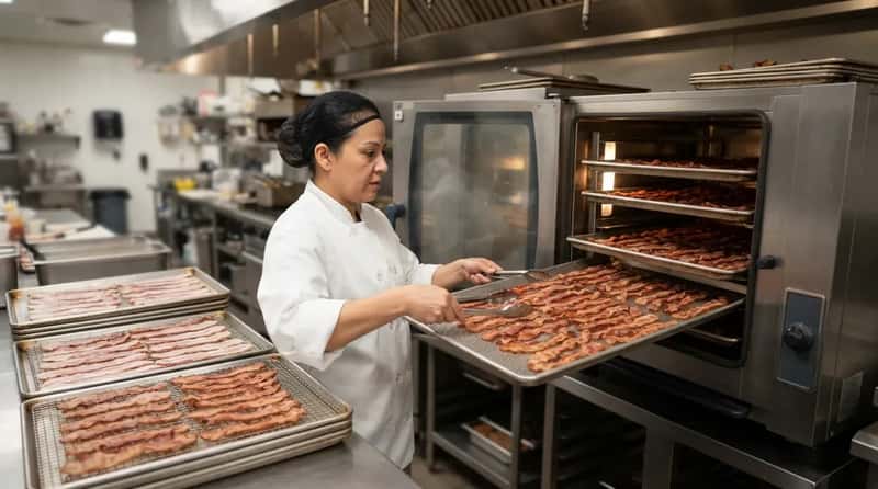 #11 - The Bacon Is Usually Cooked in Bulk, Not Strip by Strip (Image Credits: Gemini)