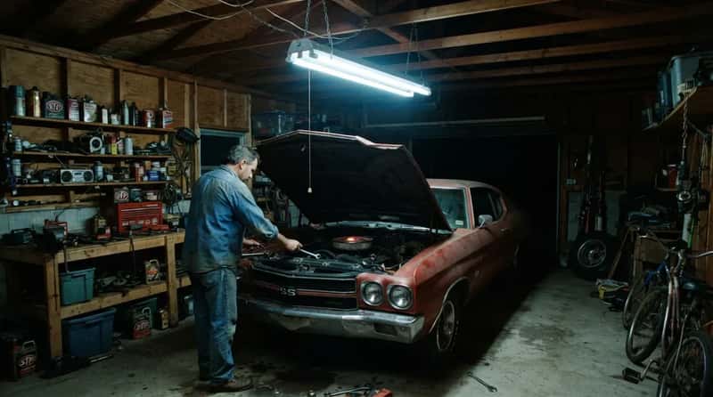#20 - A Single Fluorescent Shop Light on a Pull Chain (Image Credits: Gemini)