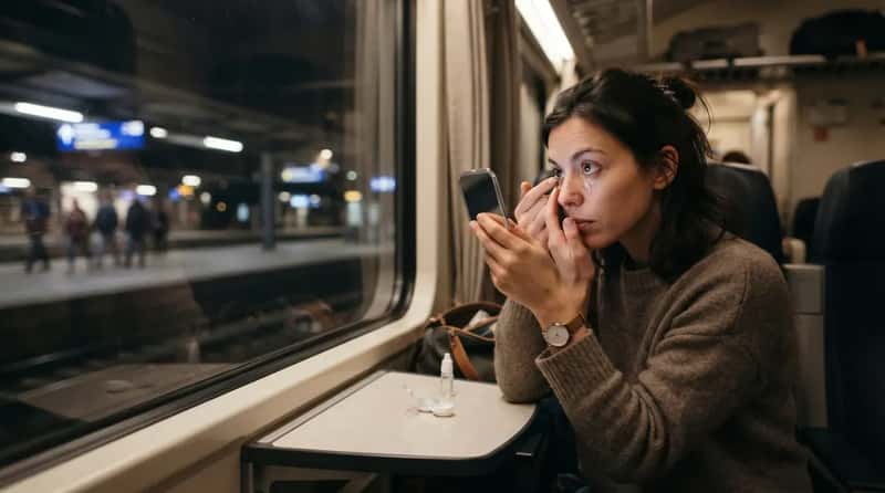 9. Handle Contact Lenses at a Station Stop, Not While Moving (Image Credits: Gemini)