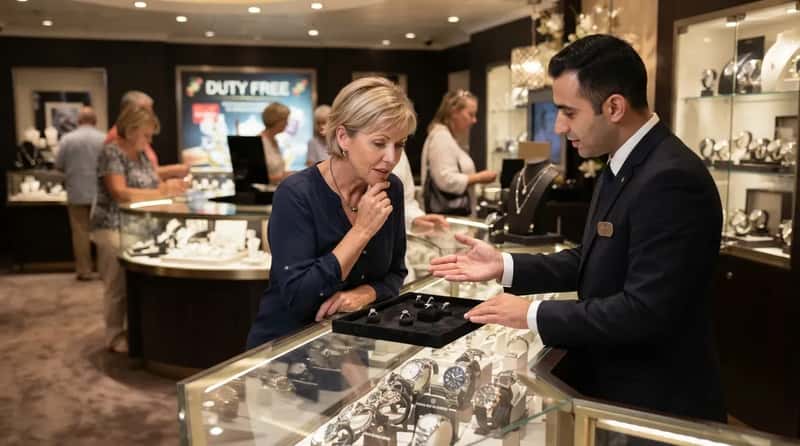 #4 - The "Duty-Free" Jewelry and Watch Pitch (Image Credits: Gemini)