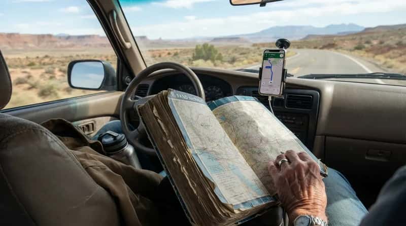 #16 - The Paper Atlas Still Rides Shotgun (Even With a Phone Mounted on the Dash) (Image Credits: Gemini)