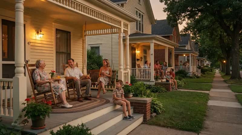 #25 - Front Porch Sitting as the Original Social Network (Image Credits: Gemini)