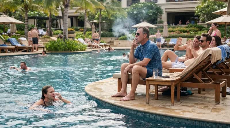 #19 - Lighting Up in a Posted Smoke-Free Pool Area (Image Credits: Gemini)