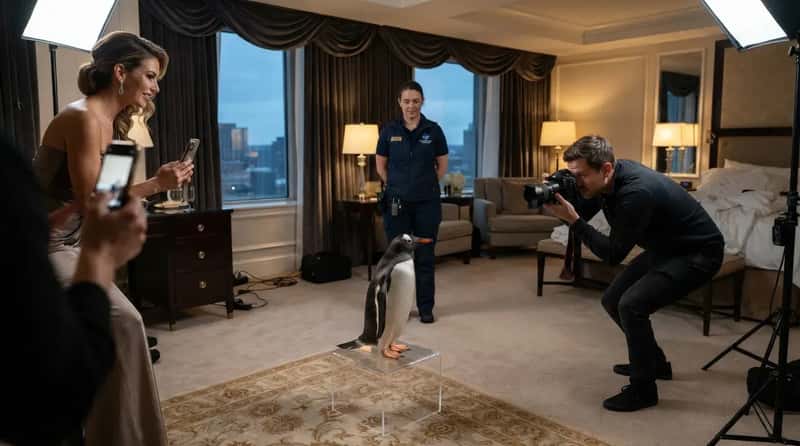 #24 - A Live Penguin Flown In for a Photoshoot (Image Credits: Gemini)