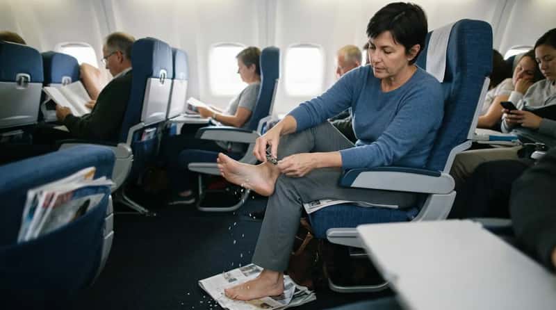 #20 - The Toenail-Clipping Passenger Who Did It on Three Different Flights (Image Credits: Gemini)