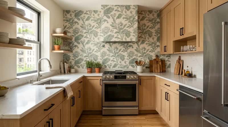 #16 - The Wallpaper Kitchen That Couldn't Let the '80s Go (Image Credits: Gemini)