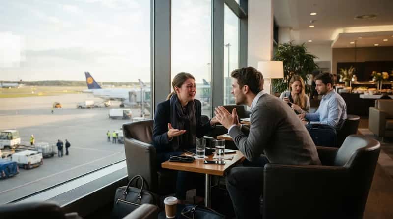 #2 - The Couple Having a Full Relationship Meltdown by the Window Seats (Image Credits: Gemini)