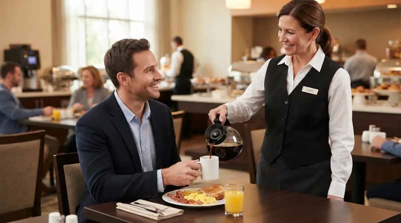 7. Learning the Name of the Person Refilling the Coffee (Image Credits: Gemini)