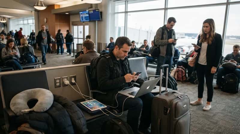 #25 - Bogarting Every Outlet in the Terminal (Image Credits: Gemini)