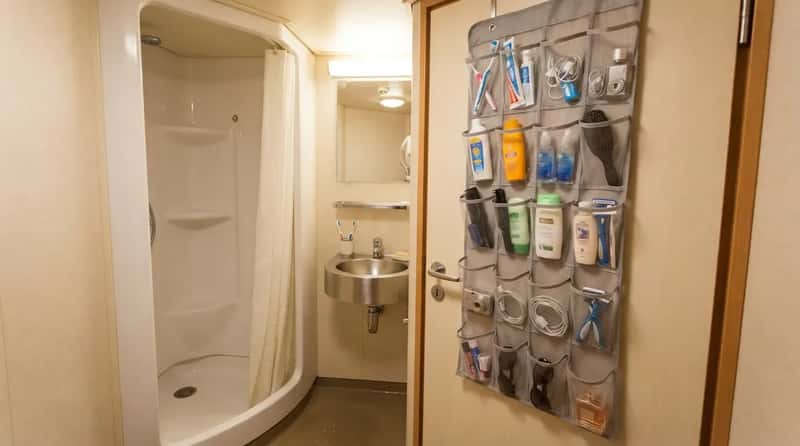#10 - An Over-the-Door Organizer Hanging in the Bathroom (Image Credits: Gemini)