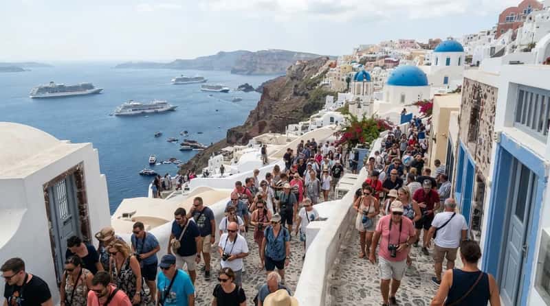 #2 - Santorini, Where a Cap and a Fee Just Cut Ship Visits by Almost a Fifth (Image Credits: Gemini)